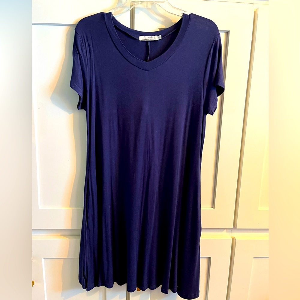 Navy blue t shirt dress size Med